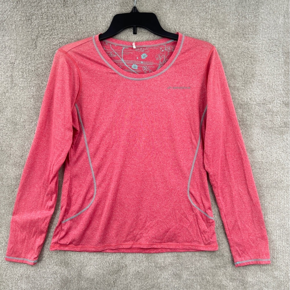 Brooks Running‎ Shirt Women M Pink Long Sleeve Equilibrium Floral Reflective